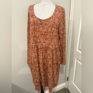 Peruvian Connection drop waist dress in Pima cotton size L